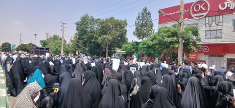 تصاویر/حضور طلاب مدرسه علمیه الهیه ساوه در راهپیمایی  محکومیت جنایات رژیم صهیونیستی