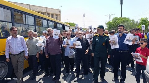 تصاویر/حضور طلاب مدرسه علمیه الهیه ساوه در راهپیمایی  محکومیت جنایات رژیم صهیونیستی