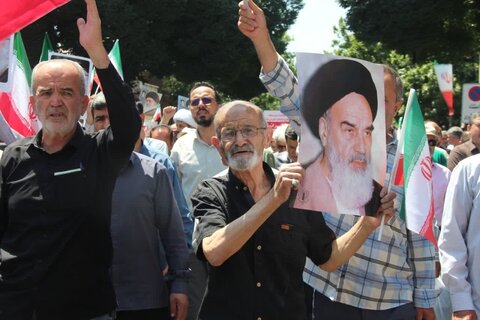 تصاویر /  محکومیت حمله رژیم صهیونیستی اسراییل به ایران عزیز از سوی مردم استان قزوین