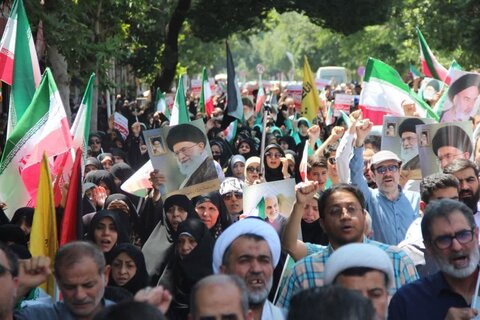 تصاویر /  محکومیت حمله رژیم صهیونیستی اسراییل به ایران عزیز از سوی مردم استان قزوین