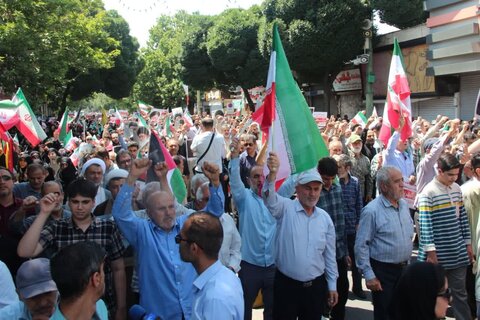 تصاویر /  محکومیت حمله رژیم صهیونیستی اسراییل به ایران عزیز از سوی مردم استان قزوین