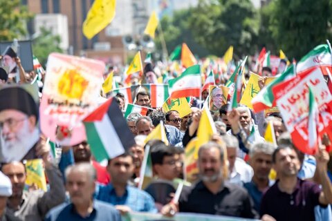 تصاویر/خروش ضد صهیونیستی مردم اراک علیه جنایات ددمنشانه رژیم صهیونی