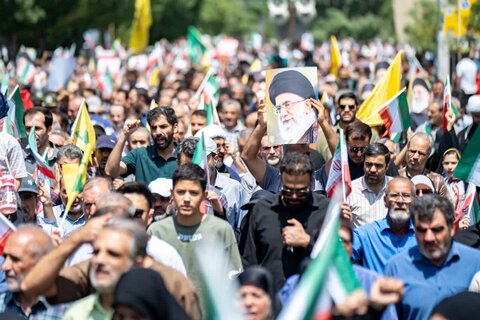 تصاویر/خروش ضد صهیونیستی مردم اراک علیه جنایات ددمنشانه رژیم صهیونی