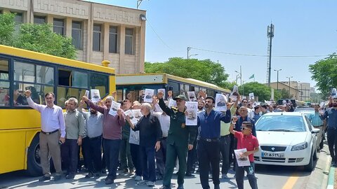 تصاویر/ حضور طلاب مدرسه علمیه فاطمه الزهرا ساوه در راهپیمایی محکومیت جنایت اخیر رژیم صهیونیستی