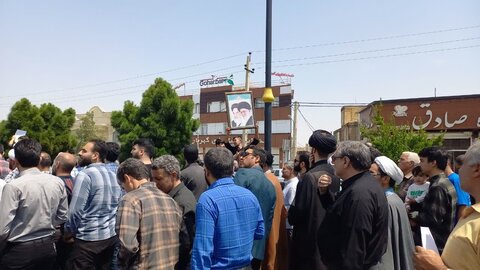 تصاویر/ حضور طلاب مدرسه علمیه فاطمه الزهرا ساوه در راهپیمایی محکومیت جنایت اخیر رژیم صهیونیستی