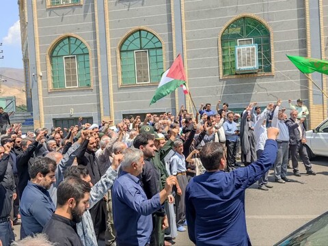 تصاویر/ نمازگزاران طارم جنایت صهیونیست ها را محکوم کردند