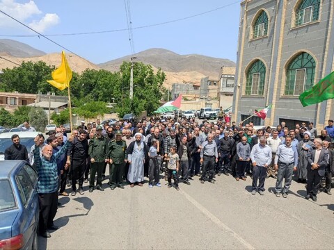 تصاویر/ نمازگزاران طارم جنایت صهیونیست ها را محکوم کردند