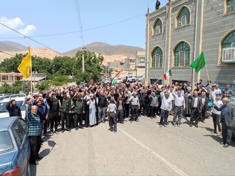 تصاویر/ نمازگزاران طارم جنایت صهیونیست ها را محکوم کردند