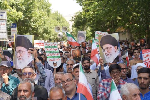 تصاویر راهپیمایی مردم خرم آباد در پی حمله اسرائیل به خاک مقدس ایران