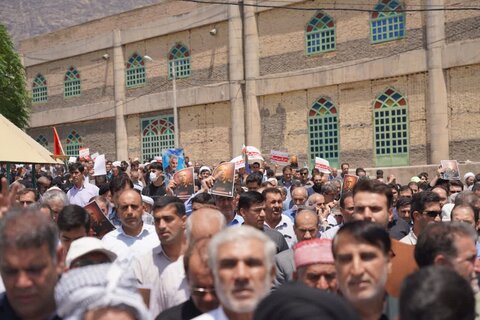 تصاویر راهپیمایی مردم خرم آباد در پی حمله اسرائیل به خاک مقدس ایران