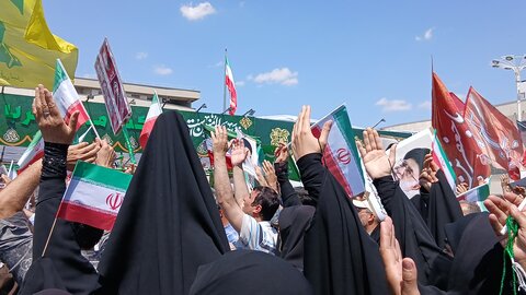 خروش مردم ولایت مدار مشهدبر علیه جنایت های رژیم غاصب صهیونیستی