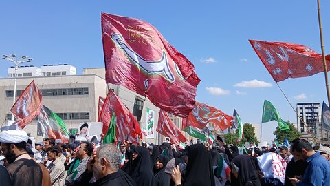 خروش مردم ولایت مدار مشهدبر علیه جنایت های رژیم غاصب صهیونیستی