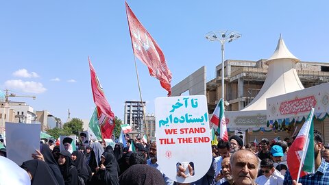 خروش مردم ولایت مدار مشهدبر علیه جنایت های رژیم غاصب صهیونیستی