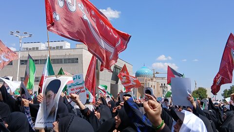 خروش مردم ولایت مدار مشهدبر علیه جنایت های رژیم غاصب صهیونیستی