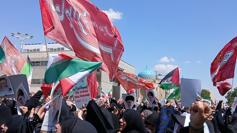 خروش مردم ولایت مدار مشهدبر علیه جنایت های رژیم غاصب صهیونیستی