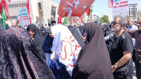 خروش مردم ولایت مدار مشهدبر علیه جنایت های رژیم غاصب صهیونیستی