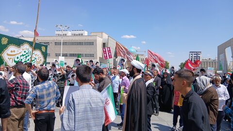 خروش مردم ولایت مدار مشهدبر علیه جنایت های رژیم غاصب صهیونیستی