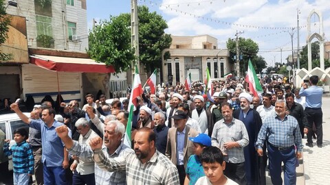 تصاویر / راهپیمایی نمازگزاران شهرستان درگزین در محکومیت جنایات رژیم صهیونیستی
