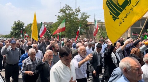 تصاویر/  راهپیمایی و حضور دشمن‌شکن، باشکوه و فریادهای انتقام جویانه و اعلام انزجار نمازگزاران جمعه هادیشهر