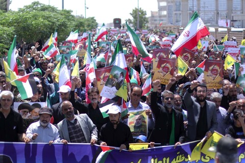 تصاویر|  راهپیمایی مردم بیرجند در محکومیت جنایات رژیم کودکش صهیونیستی