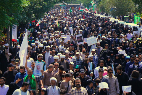 تصاویر/ راهپیمایی اعلام انزجار مردم قم از رژیم کودک‌کش صهیونیستی