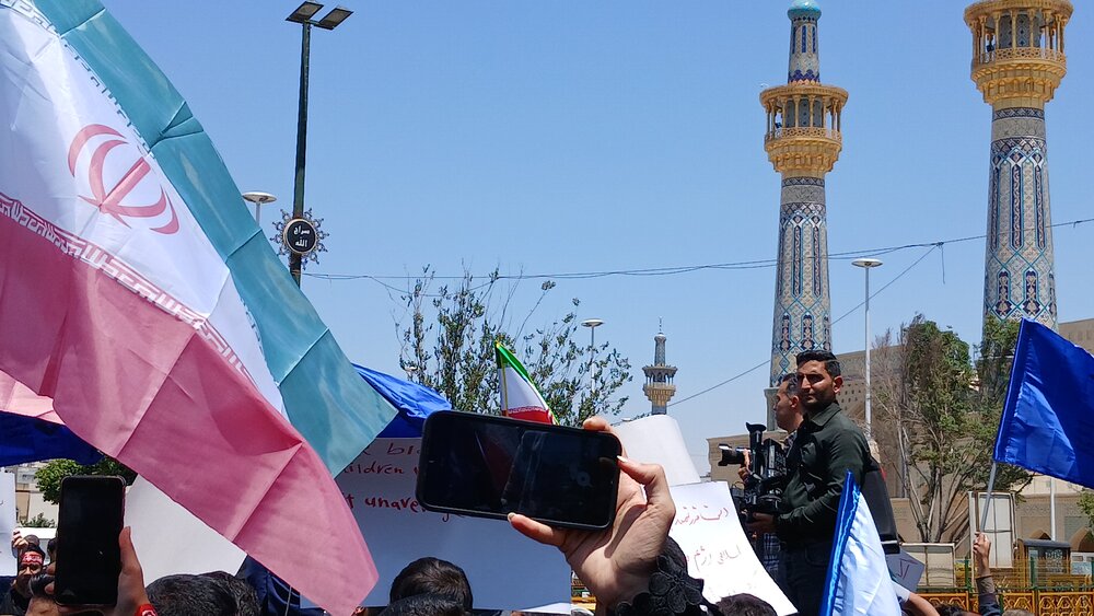 تجمع دانشجویان مشهدی در محکومیت جنایت رژیم غاصب صهیونیستی