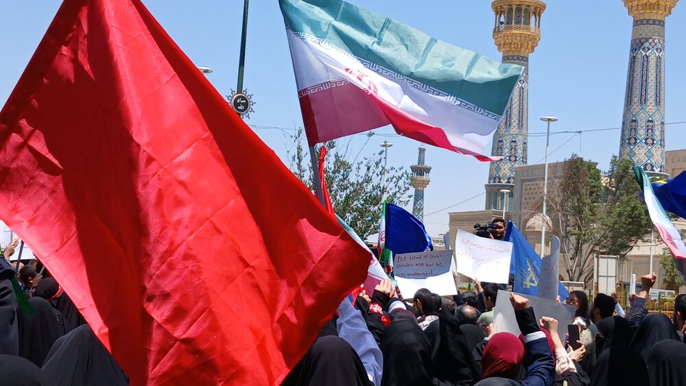 تجمع دانشجویان مشهدی در محکومیت جنایت رژیم غاصب صهیونیستی