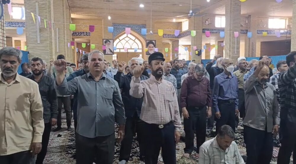 فیلم| طنین مرگ بر اسرائیل و مرگ بر آمریکا در نمازجمعه جوپار