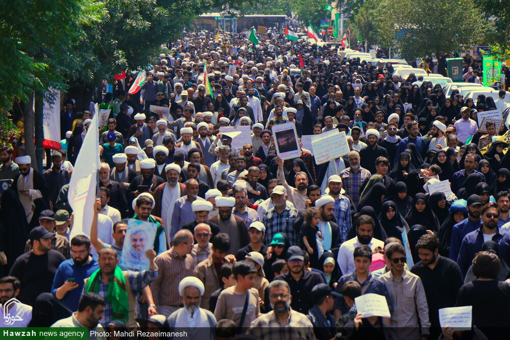 تصاویر/ راهپیمایی اعلام انزجار مردم قم از رژیم کودک‌کش صهیونیستی
