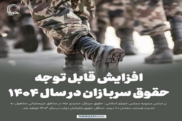 عکس نوشت| افزایش قابل توجه حقوق سربازان در سال ۱۴۰۴