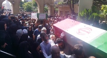 فیلم | تشییع پیکر مطهر شهدای لرستانی حمله اسرائیل به ایران در بروجرد