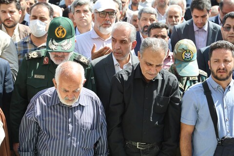 تصاویر / آیین تشییع پیکر شهید حسین احمدی از شهدای حمله رژیم صهیونسیتی