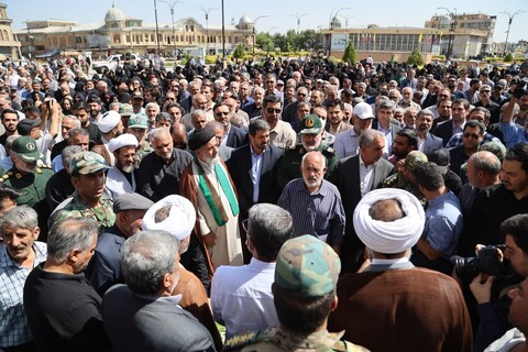 تصاویر / آیین تشییع پیکر شهید حسین احمدی از شهدای حمله رژیم صهیونسیتی