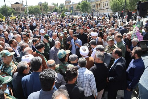 تصاویر / آیین تشییع پیکر شهید حسین احمدی از شهدای حمله رژیم صهیونسیتی