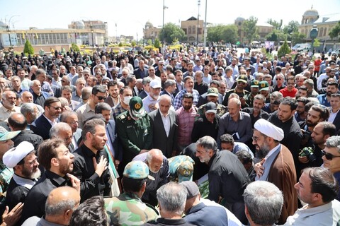 تصاویر / آیین تشییع پیکر شهید حسین احمدی از شهدای حمله رژیم صهیونسیتی