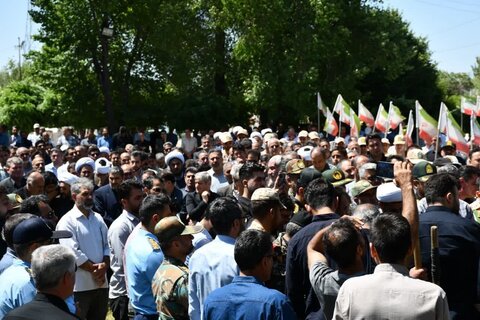 تصاویر/ تشییع پیکر شهید "محسن آین" در گلزار شهدای خوی