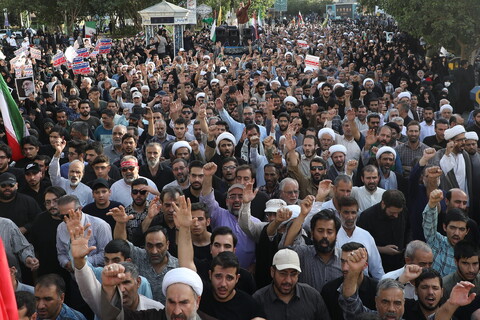 تصاویر/ تشییع باشکوه پیکر مطهر شهدای حمله تروریستی رژیم صهیونیستی در قم