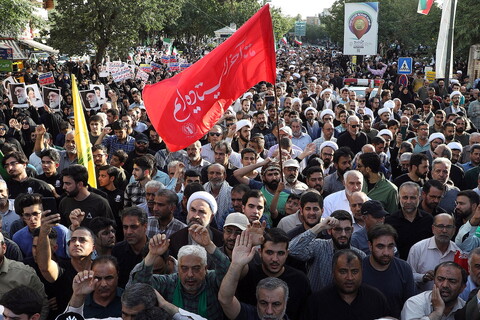 تصاویر/ تشییع باشکوه پیکر مطهر شهدای حمله تروریستی رژیم صهیونیستی در قم