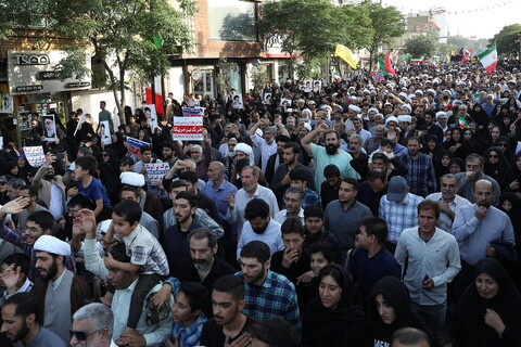 تصاویر/ تشییع باشکوه پیکر مطهر شهدای حمله تروریستی رژیم صهیونیستی در قم