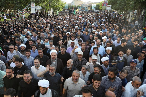 تصاویر/ تشییع باشکوه پیکر مطهر شهدای حمله تروریستی رژیم صهیونیستی در قم