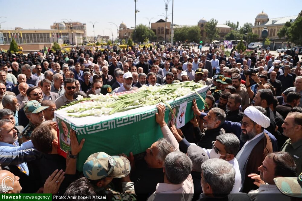 پیکر شهید حسین احمدی در همدان تشییع شد+عکس