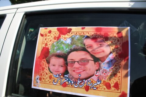 تصاویر/آیین تشییع شهید مهندس علیرضا زینلی و دو فرزندشهیدش در تفرش