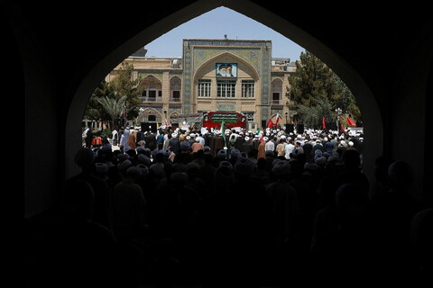 تصاویر/  اجتماع حوزویان در محکومیت جنایات رژیم کودک‌کش صهیونیستی