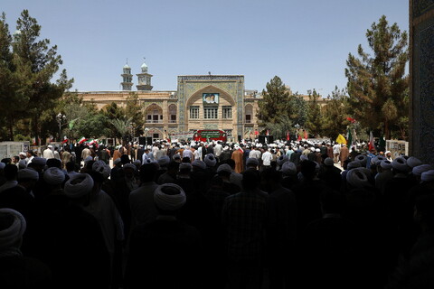 تصاویر/  اجتماع حوزویان در محکومیت جنایات رژیم کودک‌کش صهیونیستی