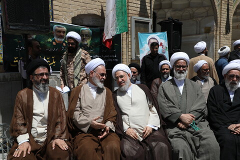 تصاویر/  اجتماع حوزویان در محکومیت جنایات رژیم کودک‌کش صهیونیستی