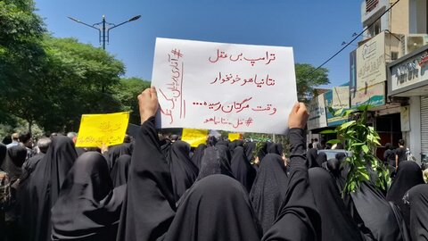 تصاویر/حضور طلاب مدرسه علمیه فاطمه الزهرا ساوه در تشییع شهید رضایی