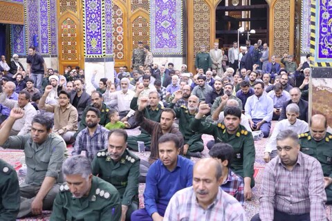 تجمع و اعلام آمادگی روحانیون و طلاب حوزه علمیه و مردم شریف یزد علیه جنایات رژیم صهیونی