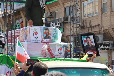 تشییع پیکر مطهر سه تن از شهدای حمله تروریستی صهیونیستی در اهواز