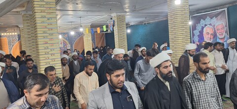 تصاویر| مراسم گرامیداشت سرداران شهید و تحلیل و بررسی پیرامون وضعیت جنگی در حوزه علمیه