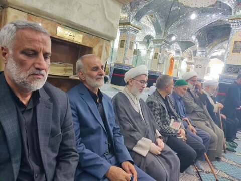 تصاویر/ تشیع و ختم شهیدمبارزه با اسرائیل در آستان علی بن باقر(ع)